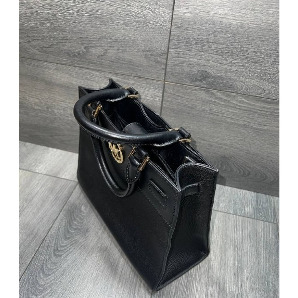 Michael Kors REAGAN Black Pebble Leather Handbag Medium A000744 - Picture 4 of 12